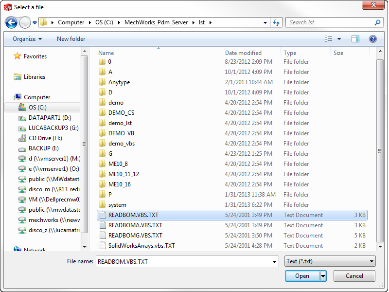 DBWselectfile