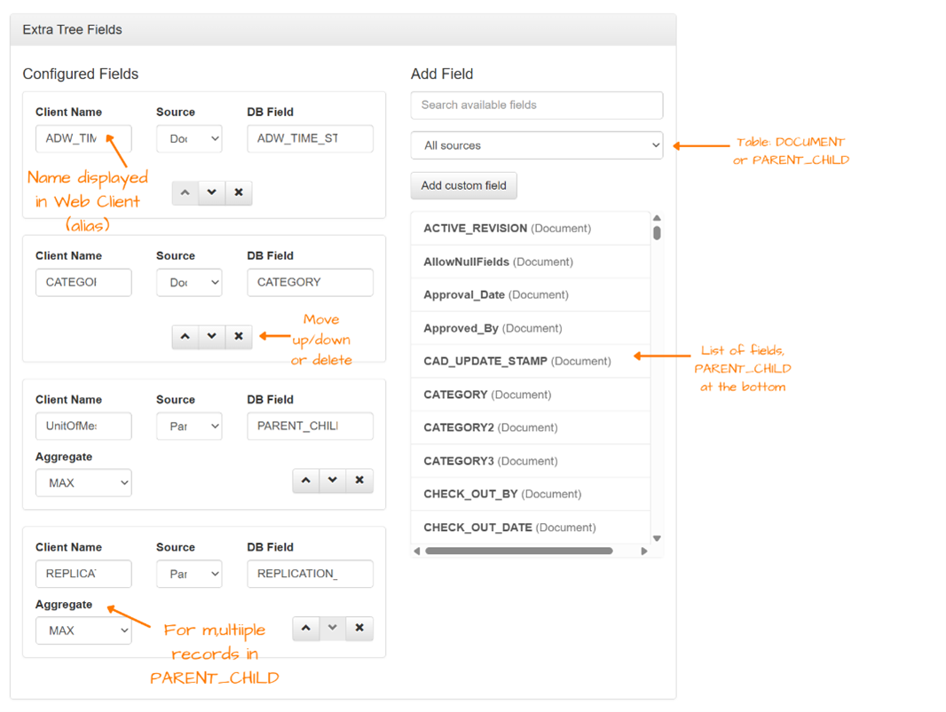 Extended Extra Tree Fields editor
